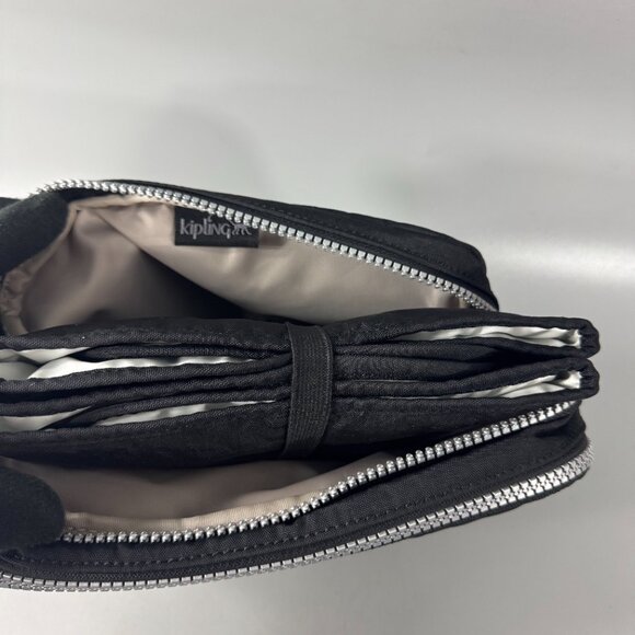 NWOT Kipling Black Nylon Double Zippered-Pockets Toiletory Organizer - Picture 9 of 12